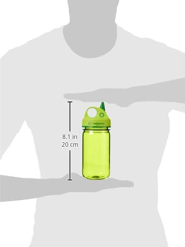 Nalgene Kids Sustain Grip-N-Gulp Water Bottles Made with Material Derived from 50% Plastic Waste, Leak Proof Sippy Cup, Durable, BPA and BPS Free, Dishwasher Safe, Reusable, 12 Ounces, Orange Volcano