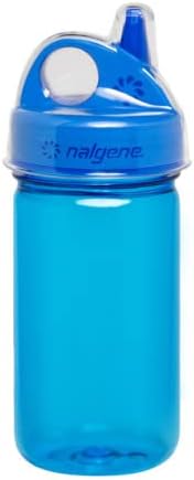 Nalgene Kids Sustain Grip-N-Gulp Water Bottles Made with Material Derived from 50% Plastic Waste, Leak Proof Sippy Cup, Durable, BPA and BPS Free, Dishwasher Safe, Reusable, 12 Ounces, Orange Volcano