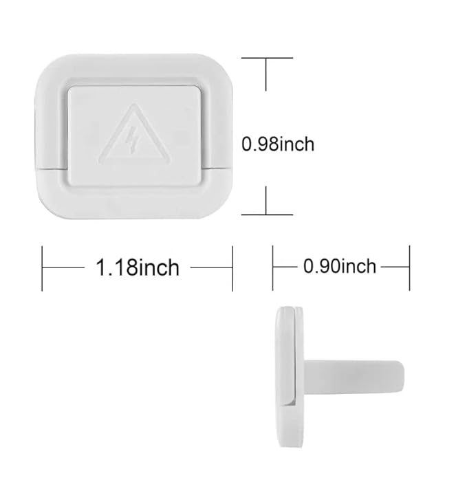 Baby Proofing Outlet Covers, 30 Pack Child Safety Socket Plug Protectors for Electrical Outlets, White Square Socket Covers with Hidden Handle, Toddler Proof Outlet Caps for Home Safety