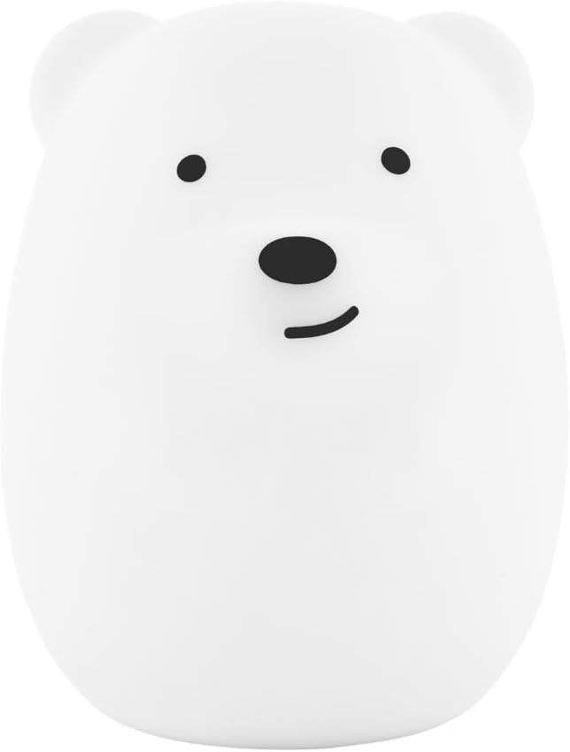 Lumipets Junior Bear Night Light, Soft Silicone Material, 8 Soothing Colors, Cordless, Easy Control, Portable