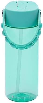 Elemental Water Bottles for Kids - Splash Kids Water Bottle for School with Pop-it Handle - BPA Free Tritan Plastic Water Bottle with Straw Leak Proof when Spout is Closed - Robin's Egg - 18oz