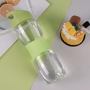 Sivaphe Clear Water Bottle with Straw 18 oz Portable Tritan Transparent Sports Drinking Bottle for School Girls Boys Green