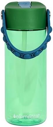 Elemental Water Bottles for Kids - Splash Kids Water Bottle for School with Pop-it Handle - BPA Free Tritan Plastic Water Bottle with Straw Leak Proof when Spout is Closed - Stormy Grove - 18oz