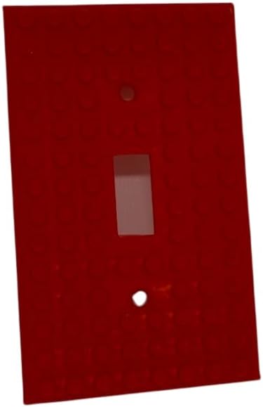 Brick Wall Plate, Single Toggle Light Switch Cover for Kids Bedroom, Game Room, 1-Gang (Red)