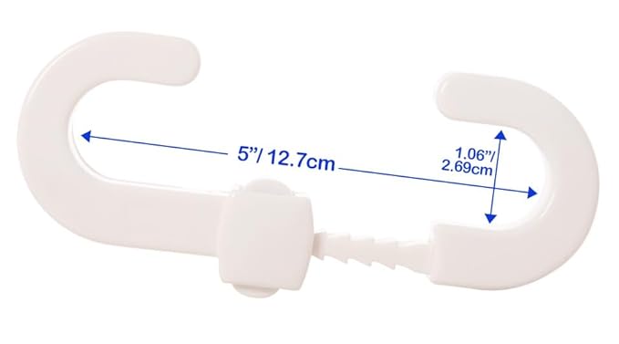 Dreambaby Secure -A-Lock - Child Proof Sliding Safety Locks - Suitable for Mushroom Knobs & D-Shaped Cabinet Door Handles - White - Model ‎L712