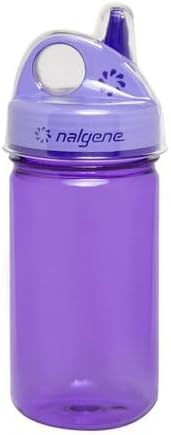 Nalgene Kids Sustain Grip-N-Gulp Water Bottles Made with Material Derived from 50% Plastic Waste, Leak Proof Sippy Cup, Durable, BPA and BPS Free, Dishwasher Safe, Reusable, 12 Ounces, Orange Volcano