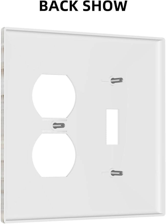 Decorative Art Light Switch Covers Elegant White and Gold Florals 2 Gang Single Toggle Duplex Combination Electrical Faceplate Switchplate Wall Plate for Home Decor
