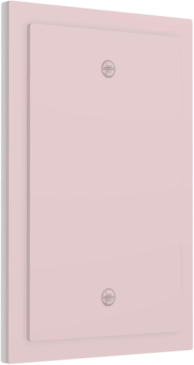 Light Pink Decorative 1 Gang No Device Blank Wall Plate, Cute Trendy Elegant Pink Blank Light Switch Cover Switchplate Electric Unused Outlet Faceplate Covers