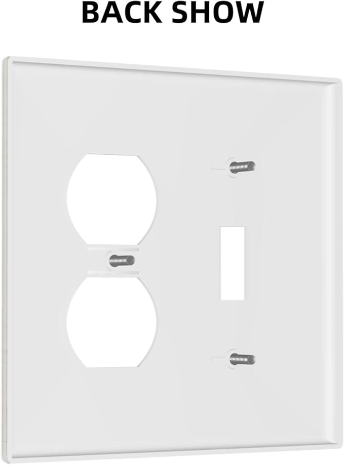 White Taupe Marble Abstract Luxury Wallplates 1 Toggle 1 Duplex Switch Plate Electrical GFCI Faceplate Decorative Light Switch Covers for Bathroom Kitchen Home Decor