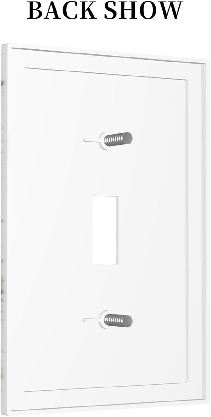 Light Switch Cover Plate White Brown Marble Abstract Modern Luxury 1 Gang Single Toggle Decorative Switch Plates Wall Plates Electrical Faceplate Socket Covers for Bathroom Kitchen Decor