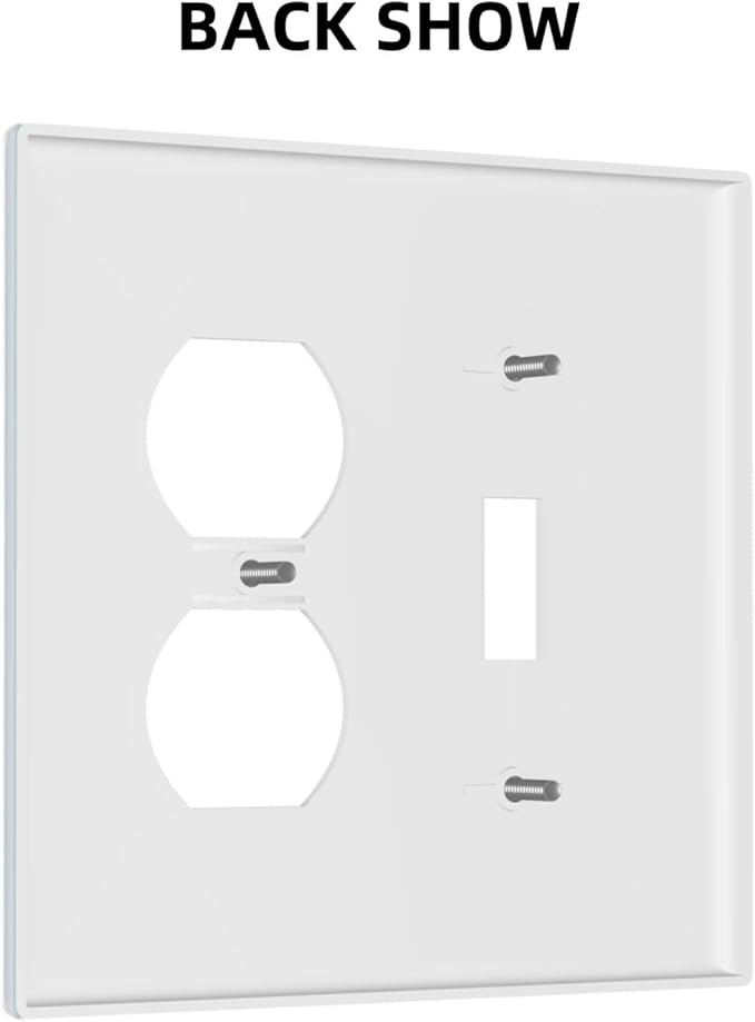 Light/Royal Blue 2 Gang Single Toggle/Duplex Combo Outlet Light Switch Cover, Teal Turquoise Navy Blue Combination 1-Toggle 1-Decorator/Receptacle Wall Plate Electrical Faceplate Covers