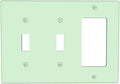 Green 3 Gang 2 Toggle 1 Rocker/GFCI/Decorator Combination Light Switch Plate Decorative Triple Toggle Wall Plate Cover Electrical Switch Face Plate