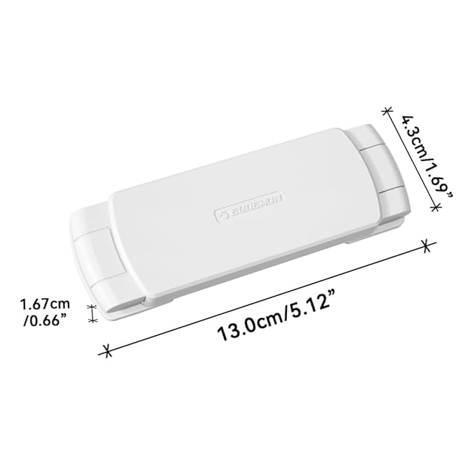 EUDEMON 1 Pack Latest French Fridge Lock French Door Refrigerator/Freezer Lock Apply to Max 3.54"(90mm) Two Door Gap Distance for Kids & Babies,Easy to Install no Tools Need or Drill (White)
