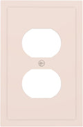 Decorative Thick Beige/Yellow 1 Gang Duplex Wall Plate Receptacle Outlet Covers, Breezy Elegant Tan/Cream Dual Device Device Light Switch Faceplate Cover