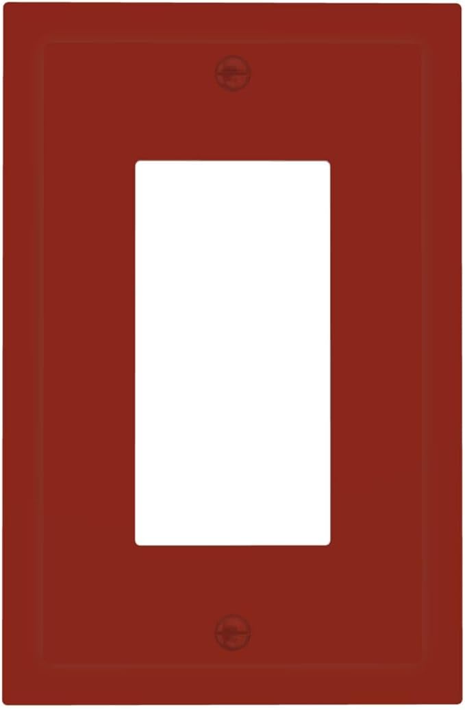 Decorative Thick Maroon Red 1 Gang Decorator Light Switch Wall Plate Cover Electrical Solid Colored Brown Wine Grape Red GFCI/Rocker Outlet Switches Face Wall Plate Cover