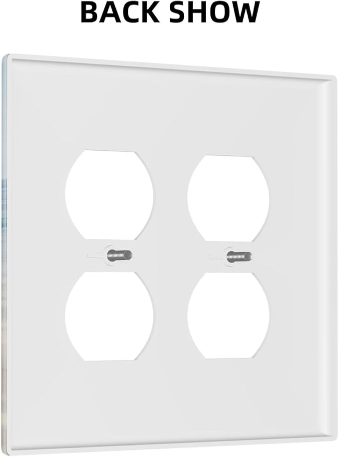 Summer Beach Starfish Shells Decorative Outlet Covers 2-Gang Duplex Light Switch Cover Gfci Wall Plate Covers Electrical Receptacle Switch Plate Cover Plug Faceplate for Bathroom Decor