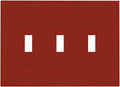 Decorative Brown/Wine Red 3 Gang Toggle Light Switch Wall Plate Cover Triple Toggle, Dark Solid Red Three Toggle Decorator Light Switch Face Wallplate Oversized