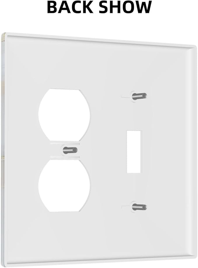 Decorative Switch Cover Plate Abstract Gold Marble Design with White & Gold Toggle Duplex Wall Plate 2 Gang Light Switch Cover Outlet Covers for Modern Luxurious Decor