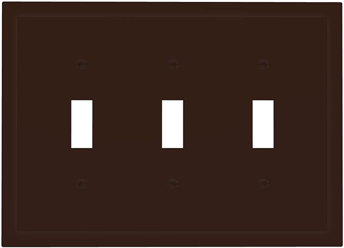 Coffee Brown 3 Gang Light Switch Plate Decorative Triple Toggle Wall Plate Cover Electrical Faceplate Switch Face Plate