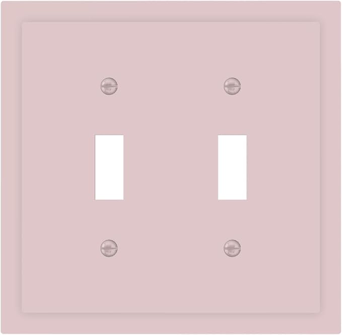 Cute Rose Pink Decorative 2 Gang Toggle Outlet Light Switch Cover Romantic Girl Girly Double Device Wall Plate Electrical Faceplate Dual Device Switchplate