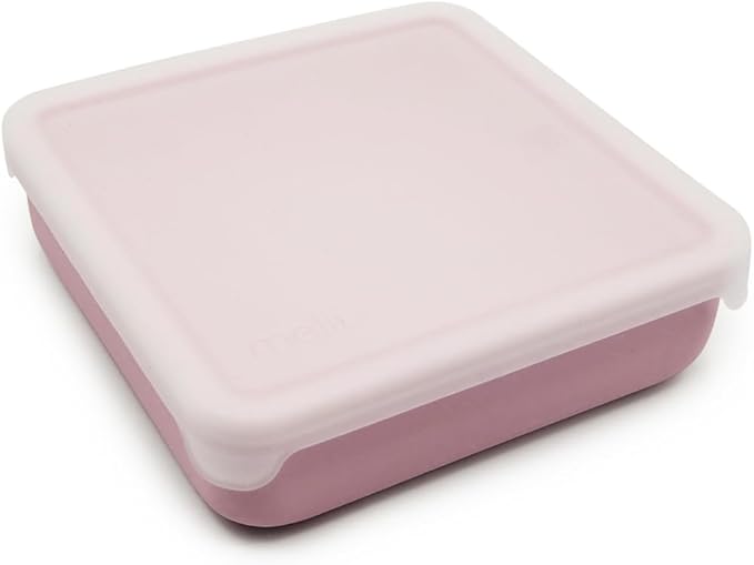 melii Reusable Silicone Sandwich Container | Leak-Resistant Food Storage with Easy-Open Lid, BPA-Free, Dishwasher & Microwave Safe, Lunch Box for Kids & Adults (Pink)