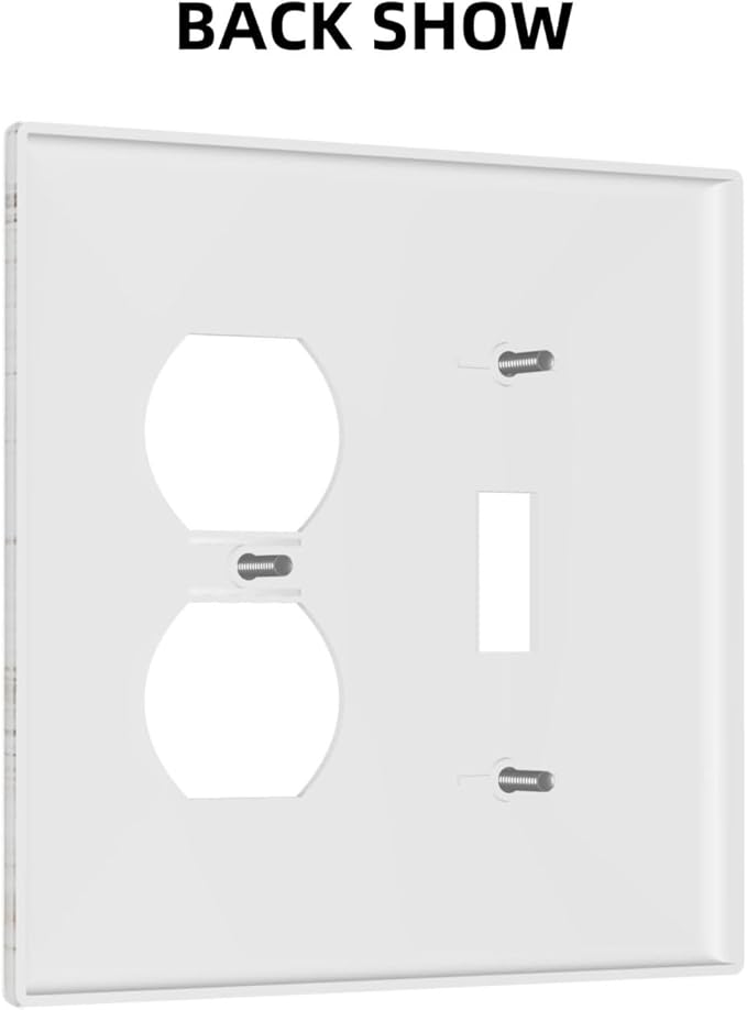 Outlet Covers White Brown Marble Abstract Modern Luxury 2 Gang Decorative Switch Plates 1 Toggle Duplex Combo Light Switch Cover GFCI Socket Cover WallPlates for Bathroom Kitchen Decor