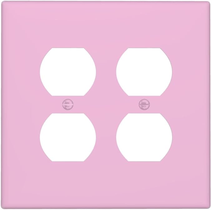 Lavender Purple 2 Gang Double Duplex Receptacle Combination Outlet Light Switch Cover Wall Plate Elegant Trendy Funky Modern Electrical Dual Device Switch Face Wall Plate