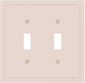 Decorative Solid Yellow Beige 2 Gang Toggle Light Switch Face Wallplate Cover, Thick Tan/Cream Electrical Double Device Decorator Switch Wall Plate Outlet Covers