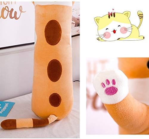 shangman Lovely Plush Cat Doll Cute Cartoon Soft Stuffed Kitten Pillow Long Throw Sleeping Pillow Doll Toy Gift for Kids Girlfriend Multiple Size (Brown,150cm/59in)