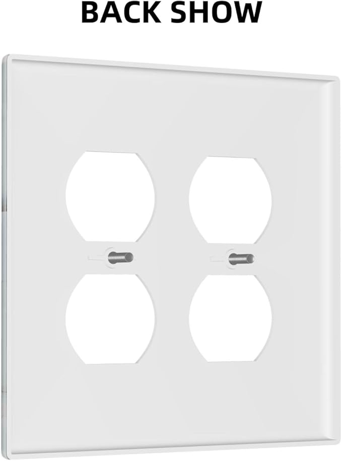 Gray And Gold Marble Abstract Luxury Print Outlet Covers 2 Gang Double Duplex Decorative Light Switch Covers Electrical Wallplates Socket Faceplate for Bathroom Kitchen Bedroom Decor