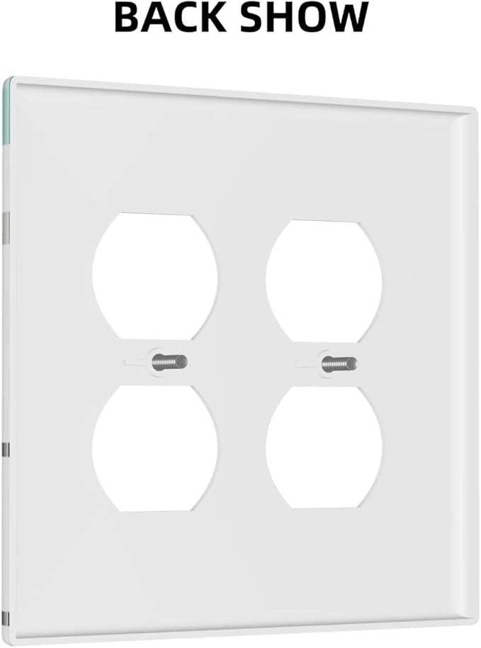 Geometric Turquoise Black Gray Modern Abstract Boho Outlet Covers 2 Gang Double Duplex Decorative Light Switch Covers Electrical Wallplates Socket Faceplate for Office Nursery Decor
