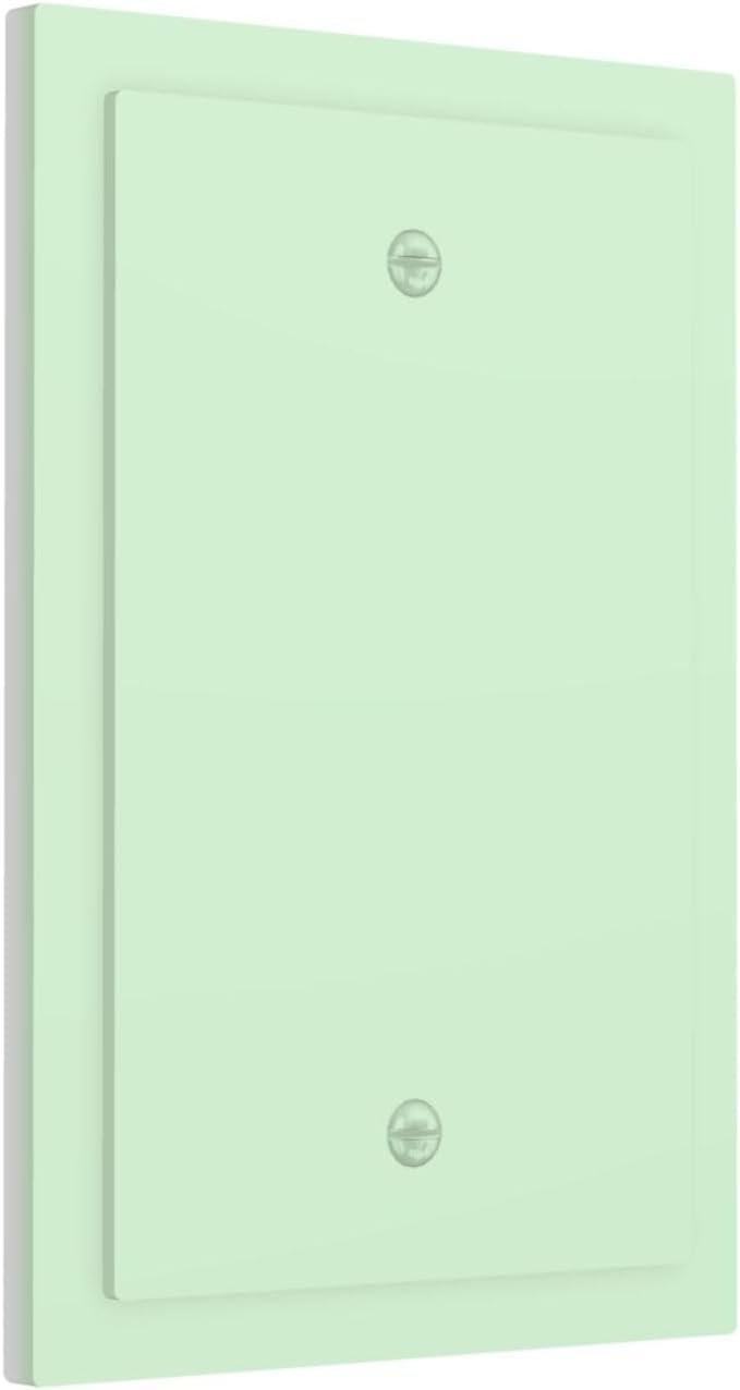 Green Decorative 1 Gang No Device Blank Wall Plate Blank Light Switch Cover Switchplate Electric Unused Faceplate Covers