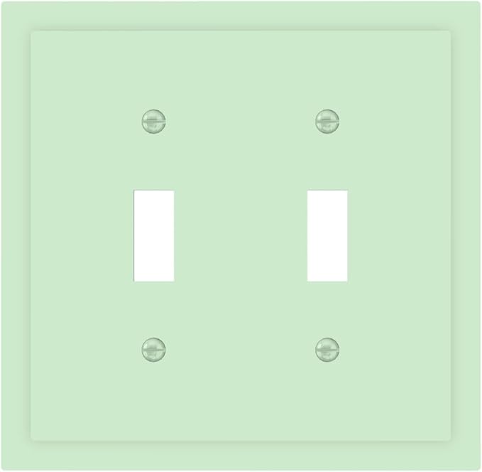 Green Decorative 2 Gang Toggle Outlet Light Switch Cover Double Device Wall Plate Electrical Faceplate Dual Device Switchplate