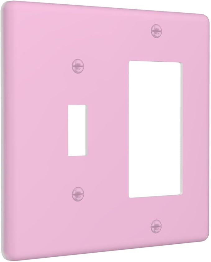 Decorative Light Purple 2 Gang Combination Single Toggle with One Rocker/GFCI Light Switch Cover Romantic Woman Lavender 1-Toggle 1-Decorator Wall Plate GFCI Combo Receptacle Outlet Faceplate Covers