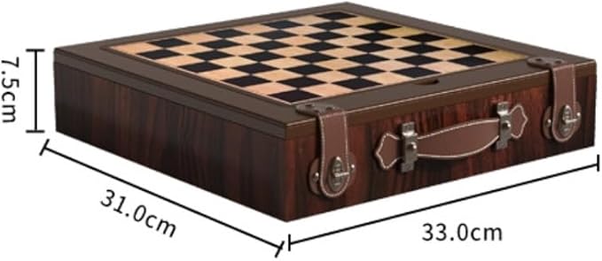 Board Games 12-in-1 Classic Wooden Board Game Set Chess Checkers Backgammon and More Premium Multi-Game Collection