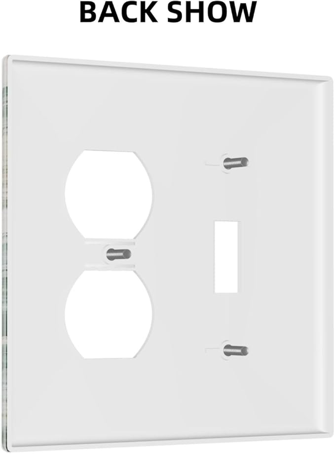Decorative Switch Cover Plate with Modern Luxury Green Marble Texture Design Toggle Duplex Wall Plate 2 Gang Light Switch Cover Outlet Covers for Kitchen Bathroom Decor