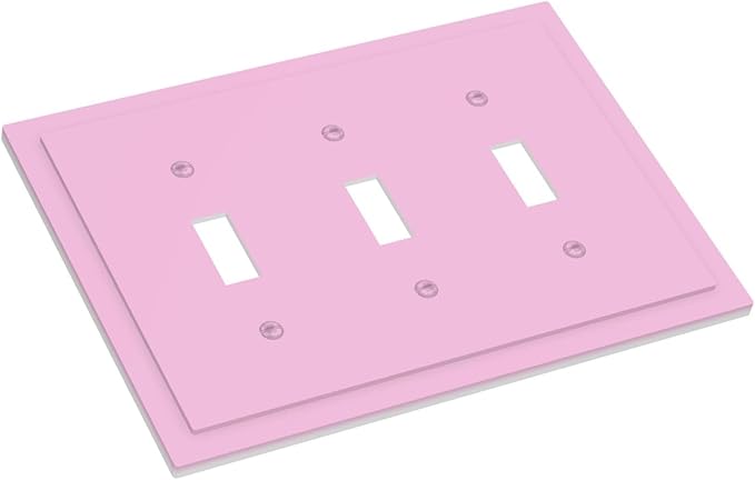 Decorative Romantic Light Purple 3 Gang Toggle Wall Plate, Multicolored Watercolor Colorful Solid Violet Lavender Purple Triple Device Outlet Light Switch Cover Electrical Switch Face Wallplate Cover