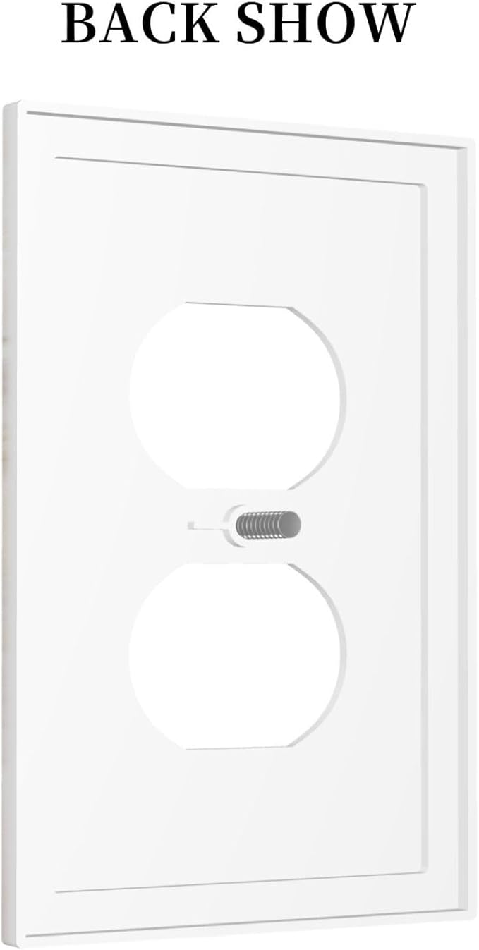 Outlet Covers Beige Marble Pattern 1 Gang Duplex Light Switch Cover Electrical Receptacle Faceplate Wall Plate Decorative Switch Plates for living Room Bedroom Decor
