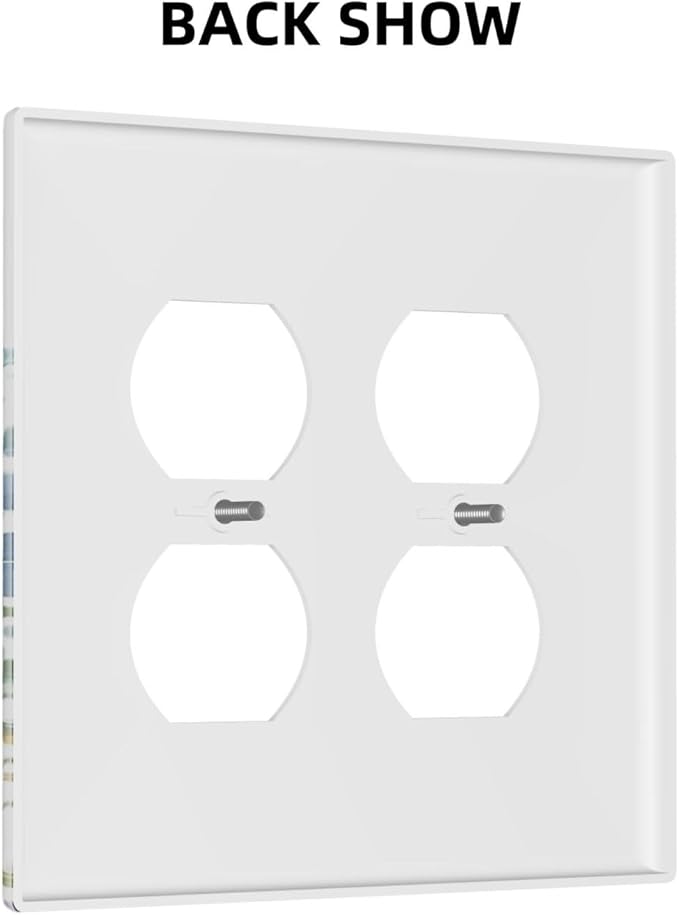 Colorful Wildflowers Plants Floral Decorative Outlet Covers 2-Gang Duplex Light Switch Cover Gfci Wall Plate Covers Electrical Receptacle Switch Plate Cover Plug Faceplate for Bathroom Decor
