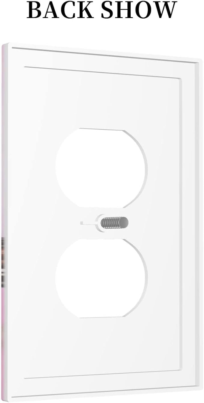 Pink Rose Romance Flowers Green Leaves Spring Scenic 1 Gang Outlet Covers Duplex Receptacle Wall Plate Decorate Electrical Faceplate Switchplates Flower Butterfly Ladies Valentine's Day Bathroom Decor