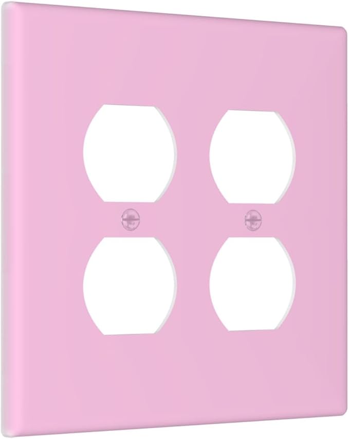 Lavender Purple 2 Gang Double Duplex Receptacle Combination Outlet Light Switch Cover Wall Plate Elegant Trendy Funky Modern Electrical Dual Device Switch Face Wall Plate