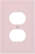 Light Pink 1 Gang Electrical Duplex Wall Plate Receptacle Outlet Covers Decorative Dual Single Device Light Switch Cover Switchplate Woman Girl Faceplate