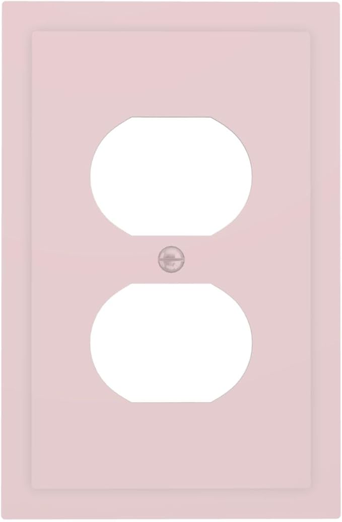 Light Pink 1 Gang Electrical Duplex Wall Plate Receptacle Outlet Covers Decorative Dual Single Device Light Switch Cover Switchplate Woman Girl Faceplate
