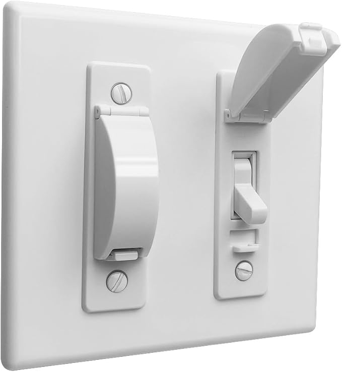 Wall Switch Guard, ILIVABLE Childproof Light Switch Plate Covers Protects Your Lights or Circuits from being Accidentally Turned On or Off by Children and Adults (White, 1 Pack)