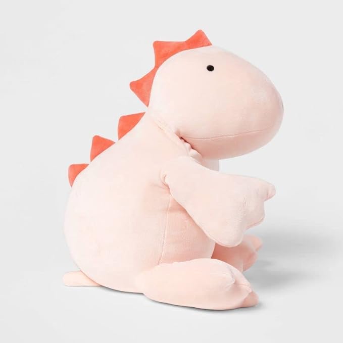 OSOCU® Microwavable Heating Pad Pink Stegosaurus Plush - 1.4 Lb Weighted Stuffed Animal Toy with Tourmaline Beads & Lavender - 16" Squished Long Dinosaur Pillow - Lumbar Back Cushion Lasting Warmth