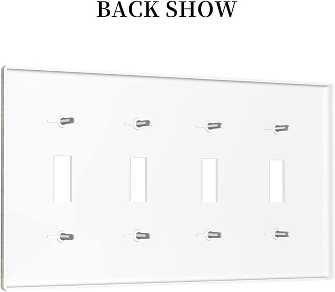 Brown Wood 4 Gang Light Switch Cover Decorative Quad Toggle Wall Plate Decorative Electrical Faceplate for Kitchen Home Barn Farmhouse Decorate Large 8" x 4.5