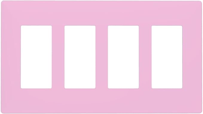 Decorative Purple 4 Gang Quad Rocker/GFCI/Decorator Light Switch Cover Lovely Girl Girly Lavender Electric Face Wallplate Switchplate Screwless