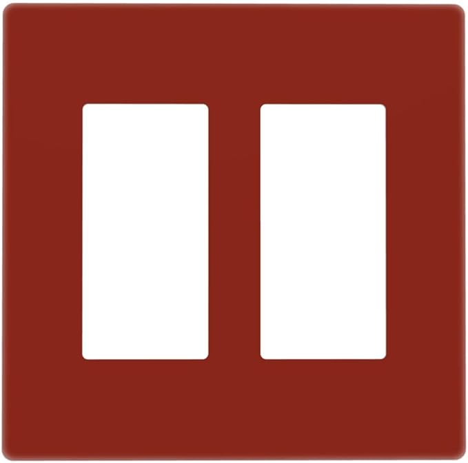 Brown 2 Gang Double GFCI Decorator Rocker/decorator Light Switch Cover Decorative Outlet Wall Plate Electrical Faceplate Screwless