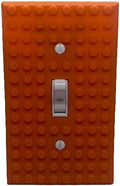 Brick Wall Plate, Single Toggle Light Switch Cover for Kids Bedroom, Game Room, 1-Gang (Orange)