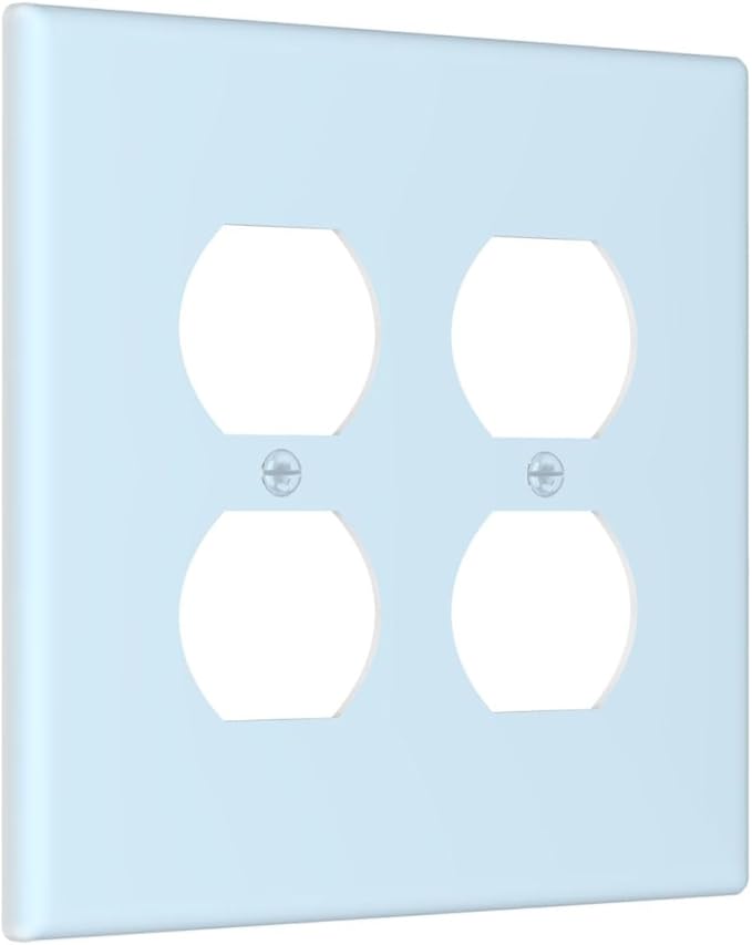 Aqua/Teal 2 Gang Double Duplex Receptacle Combo Outlet Light Switch Cover Wall Plate Electrical Faceplate Decorative Dual Device Switchplate